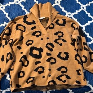 THML Tan and Black Knit Sweater